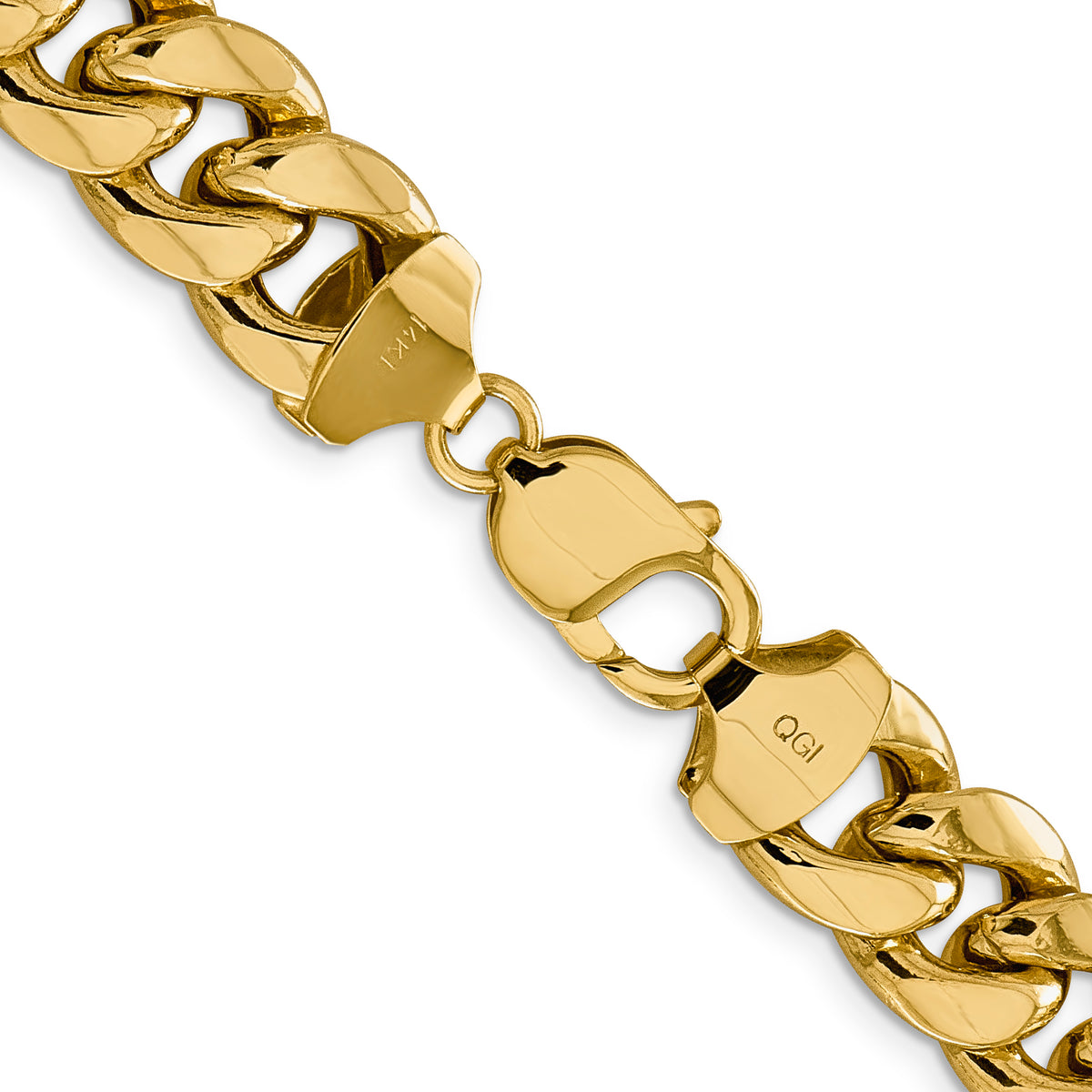 Gold (10K & 14K) Semi-Solid Miami Cuban Chain - 14k Yellow Gold / 24 in / 13.2 mm