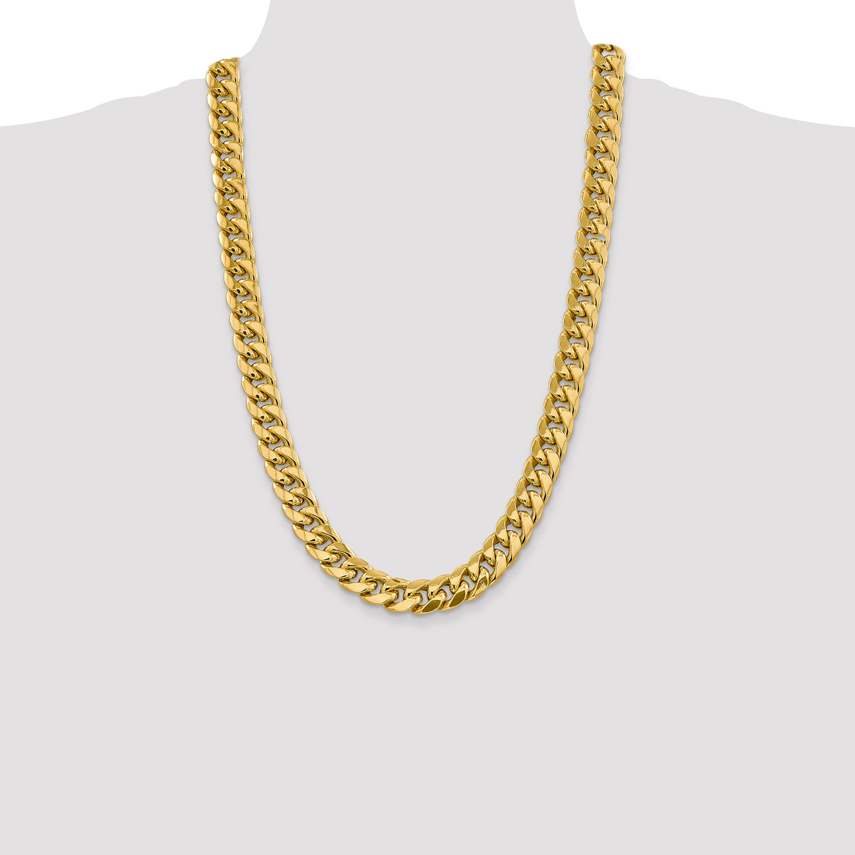 Gold (10K & 14K) Semi-Solid Miami Cuban Chain - 14k Yellow Gold / 26 in / 13.2 mm