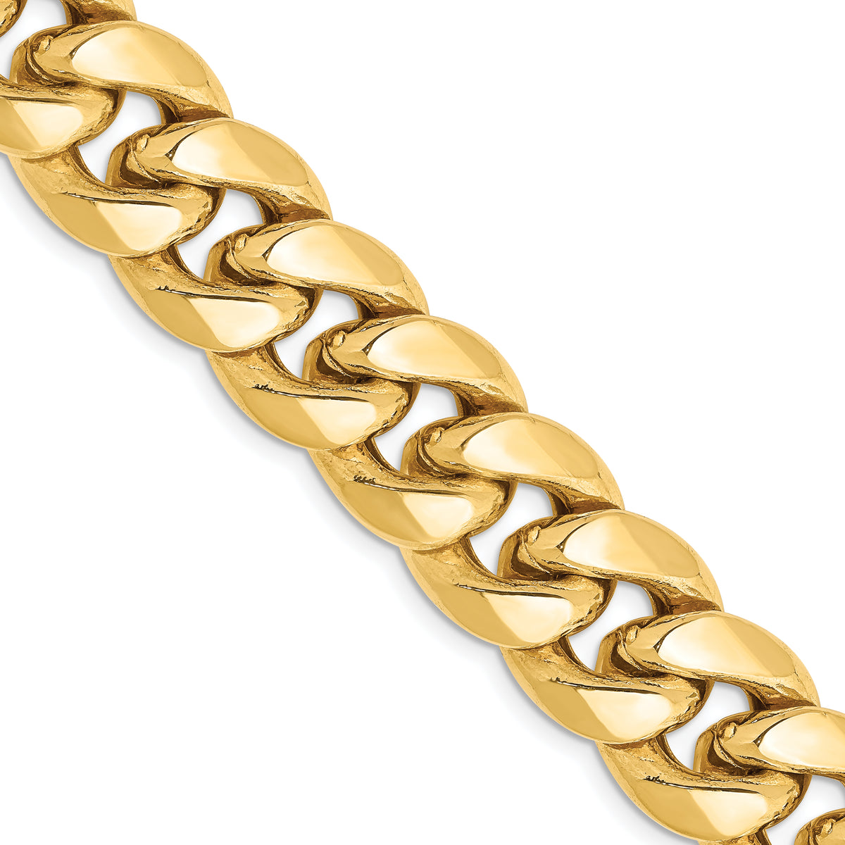 Gold (10K & 14K) Semi-Solid Miami Cuban Chain - 14k Yellow Gold / 24 in / 13.2 mm