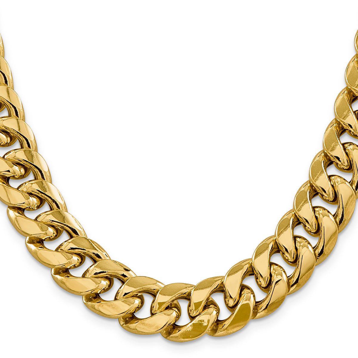 Gold (10K & 14K) Semi-Solid Miami Cuban Chain - 14k Yellow Gold / 24 in / 15 mm