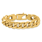 Gold (10K & 14K) Semi-Solid Miami Cuban Chain Bracelet - 14k Yellow Gold / 8 in / 15 mm