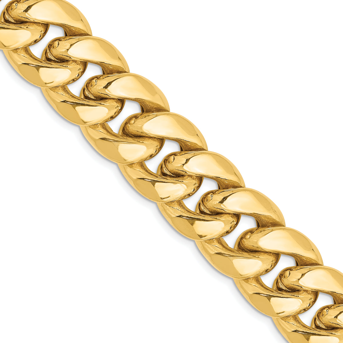 Gold (10K & 14K) Semi-Solid Miami Cuban Chain - 14k Yellow Gold / 24 in / 15 mm