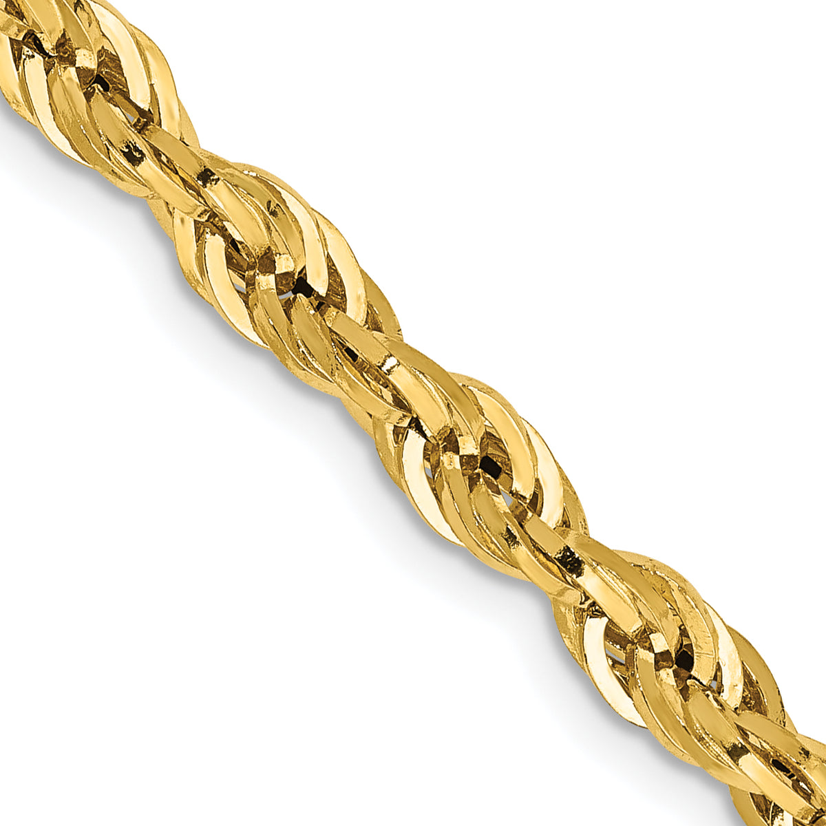 Gold (10K & 14K) Semi-Solid Rope Chain - 14k Yellow Gold / 16 in / 4.25 mm