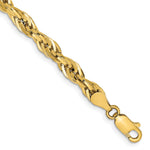 Gold (10K & 14K) Semi-Solid Rope Chain Bracelet - 14k Yellow Gold / 8 in / 4.75 mm