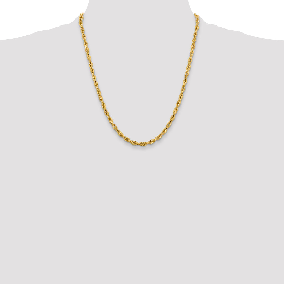 Gold (10K & 14K) Semi-Solid Rope Chain - 14k Yellow Gold / 22 in / 5.4 mm