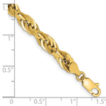 Gold (10K & 14K) Semi-Solid Rope Chain Bracelet - 14k Yellow Gold / 7 in / 5.4 mm