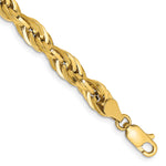Gold (10K & 14K) Semi-Solid Rope Chain Bracelet - 14k Yellow Gold / 8 in / 5.4 mm