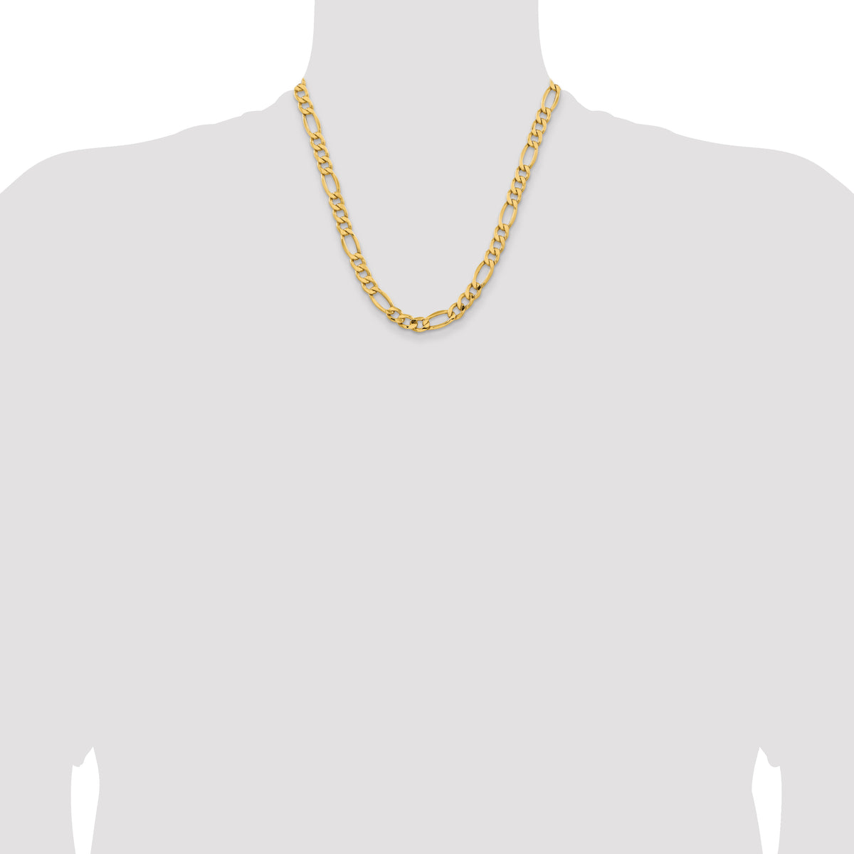 Gold (10K & 14K) Semi-Solid Figaro Chain - 14k Yellow Gold / 20 in / 8.5 mm