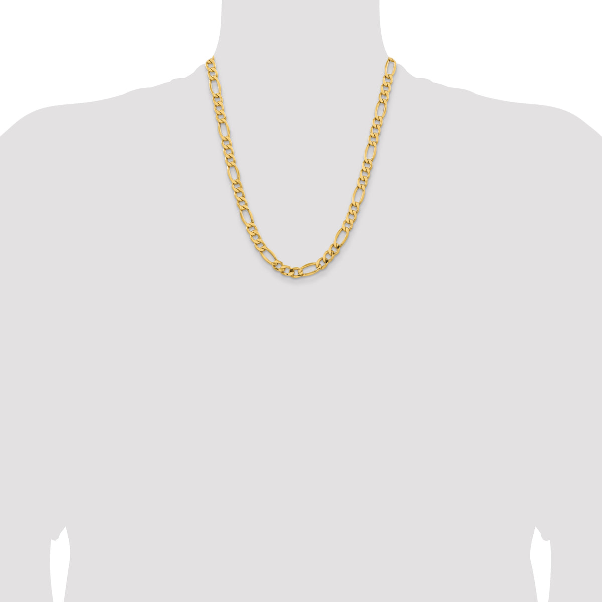 Gold (10K & 14K) Semi-Solid Figaro Chain - 14k Yellow Gold / 22 in / 8.5 mm