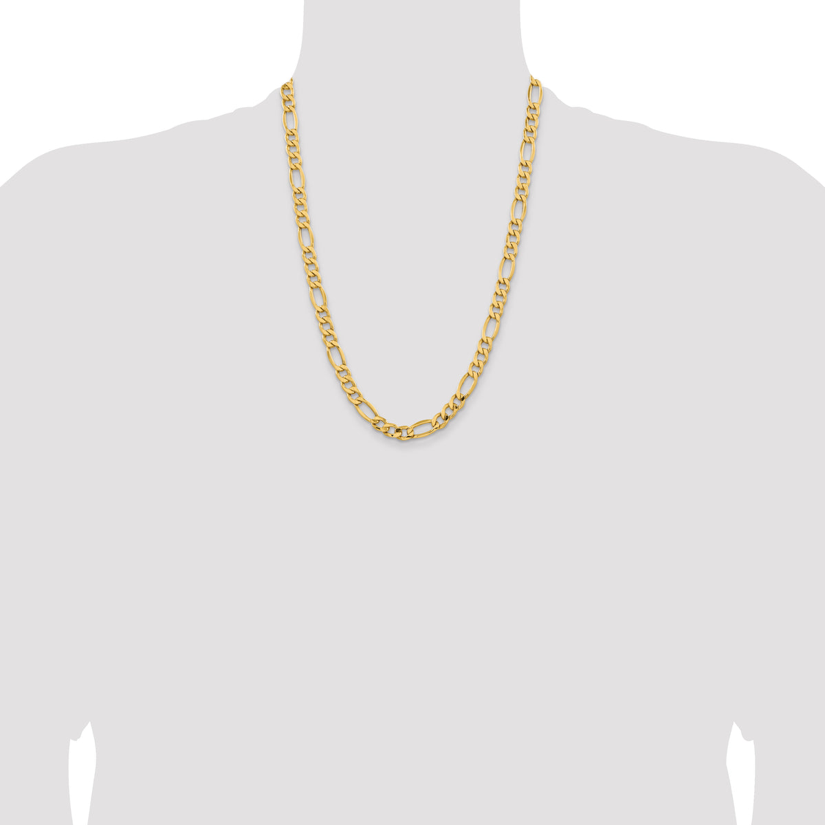 Gold (10K & 14K) Semi-Solid Figaro Chain - 14k Yellow Gold / 24 in / 8.5 mm