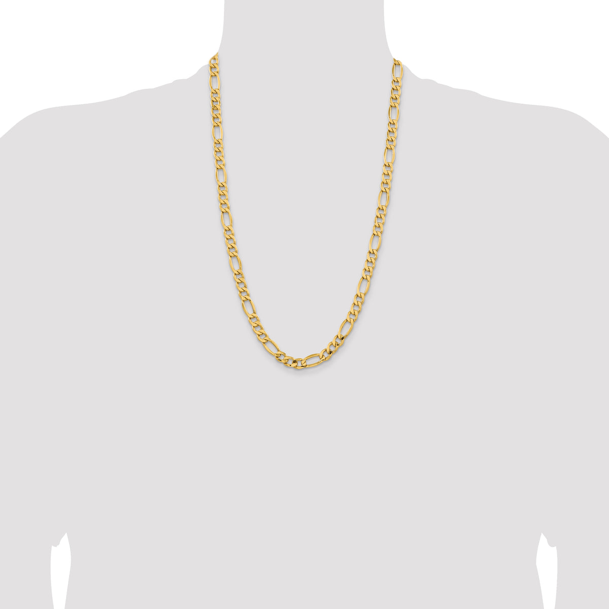 Gold (10K & 14K) Semi-Solid Figaro Chain - 14k Yellow Gold / 26 in / 8.5 mm