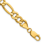 Gold (10K & 14K) Semi-Solid Figaro Chain Bracelet - 14k Yellow Gold / 7 in / 8.5 mm