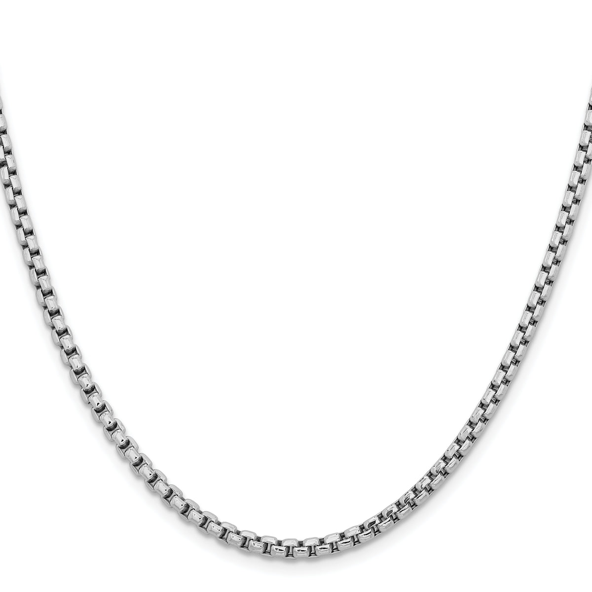 Gold (14K) Semi-Solid Round Box Chain - 14k White Gold / 18 in / 3.6 mm
