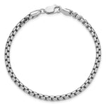 Gold (14K) Semi-Solid Round Box Chain Bracelet - 14k White Gold / 7 in / 3.6 mm