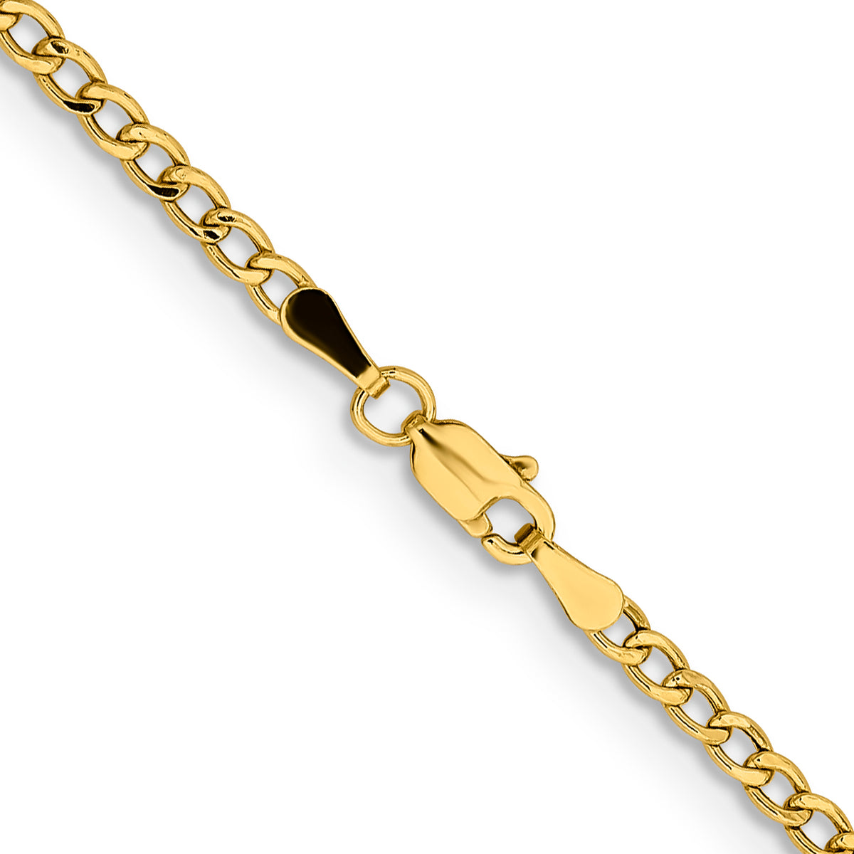Gold (10K & 14K) Semi-Solid Curb Link Chain - 14k Yellow Gold / 16 in / 2.85 mm