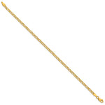 Gold (10K & 14K) Semi-Solid Curb Link Chain Bracelet - 14k Yellow Gold / 7 in / 2.85 mm