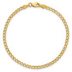 Gold (10K & 14K) Semi-Solid Curb Link Chain Bracelet - 14k Yellow Gold / 7 in / 2.85 mm