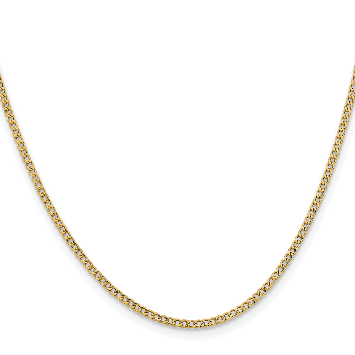 Gold (10K & 14K) Semi-Solid Curb Link Chain - 14k Yellow Gold / 16 in / 1.85 mm