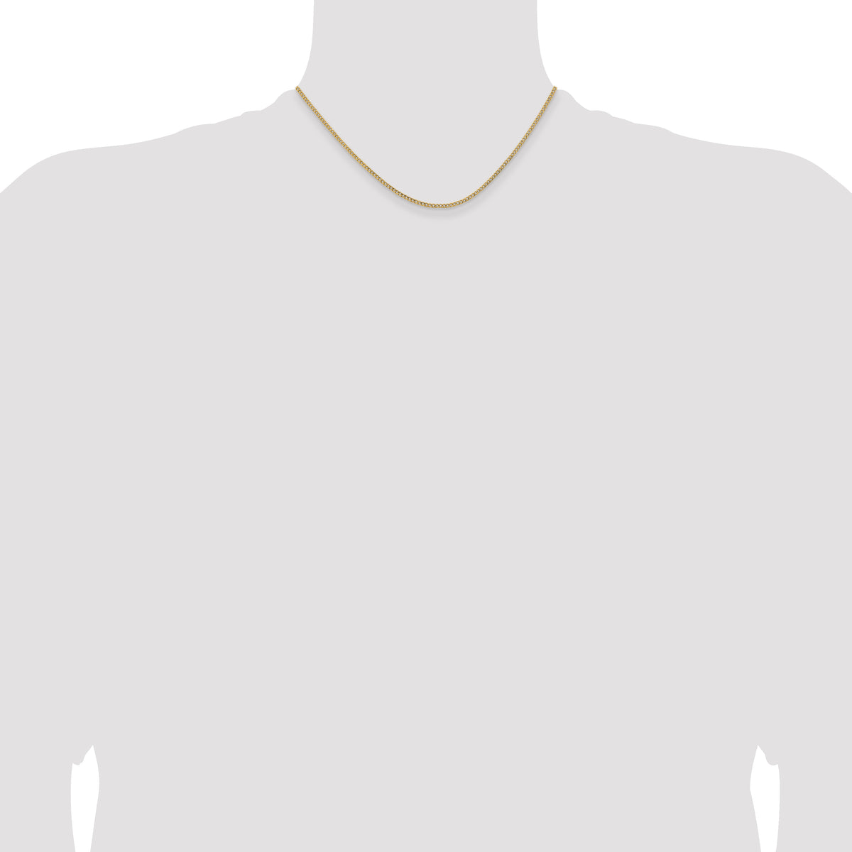 Gold (10K & 14K) Semi-Solid Curb Link Chain - 14k Yellow Gold / 16 in / 1.85 mm