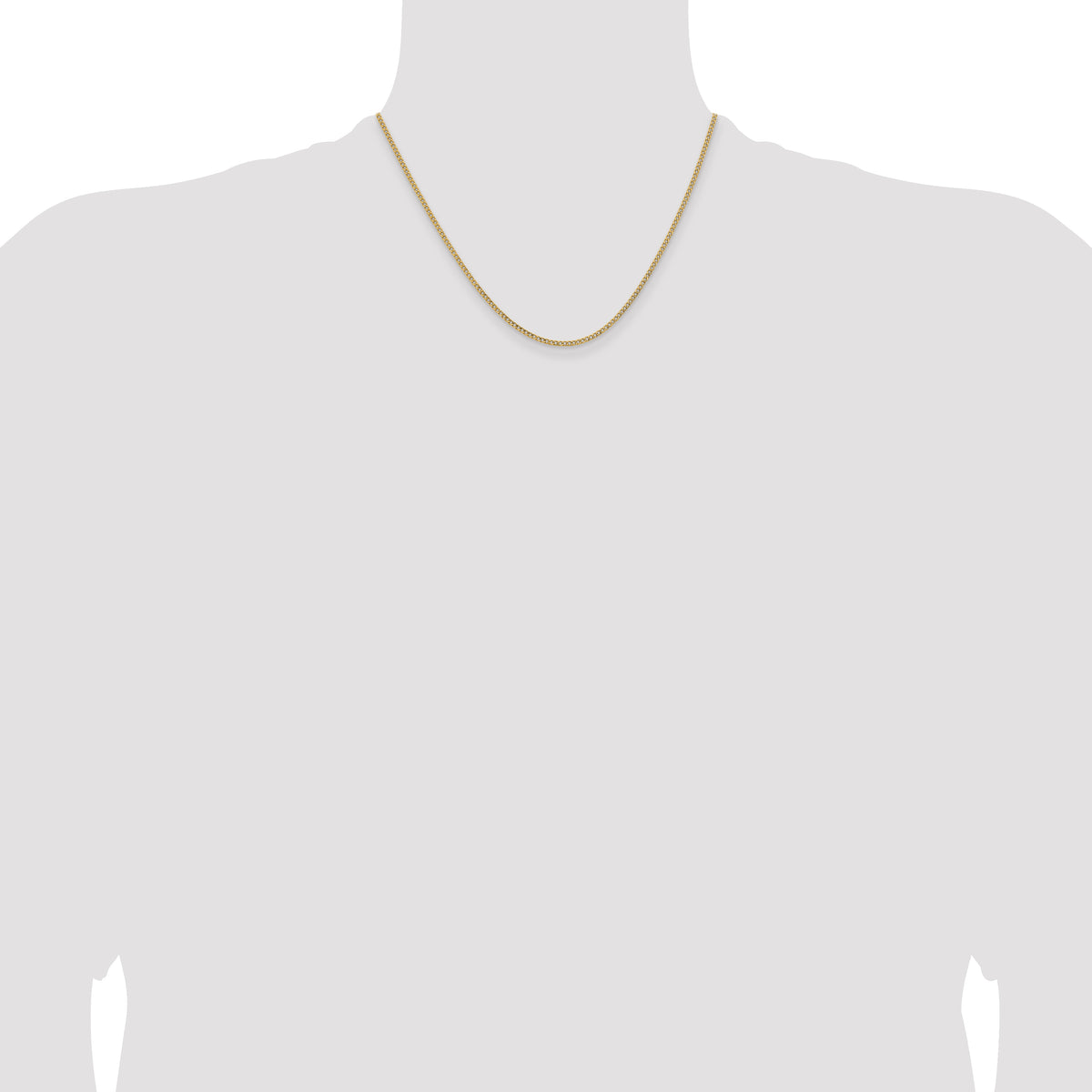 Gold (10K & 14K) Semi-Solid Curb Link Chain - 14k Yellow Gold / 18 in / 1.85 mm