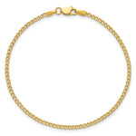 Gold (10K & 14K) Semi-Solid Curb Link Chain Anklet - 14k Yellow Gold / 9 in / 1.85 mm