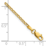 Gold (10K & 14K) Semi-Solid Curb Link Chain Bracelet - 14k Yellow Gold / 7 in / 1.85 mm