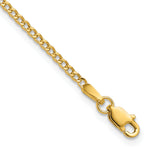 Gold (10K & 14K) Semi-Solid Curb Link Chain Anklet - 14k Yellow Gold / 9 in / 1.85 mm