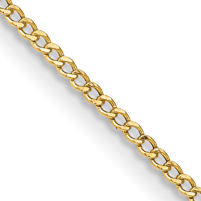 Gold (10K & 14K) Semi-Solid Curb Link Chain - 14k Yellow Gold / 16 in / 1.85 mm