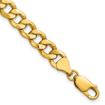 Gold (10K & 14K) Semi-Solid Curb Link Chain Bracelet - 14k Yellow Gold / 7 in / 7.5 mm