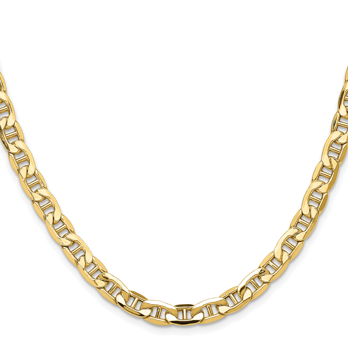 Gold (10K & 14K) Semi-Solid Anchor Chain - 14k Yellow Gold / 18 in / 6.25 mm
