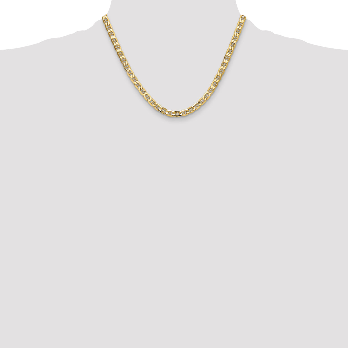 Gold (10K & 14K) Semi-Solid Anchor Chain - 14k Yellow Gold / 18 in / 6.25 mm