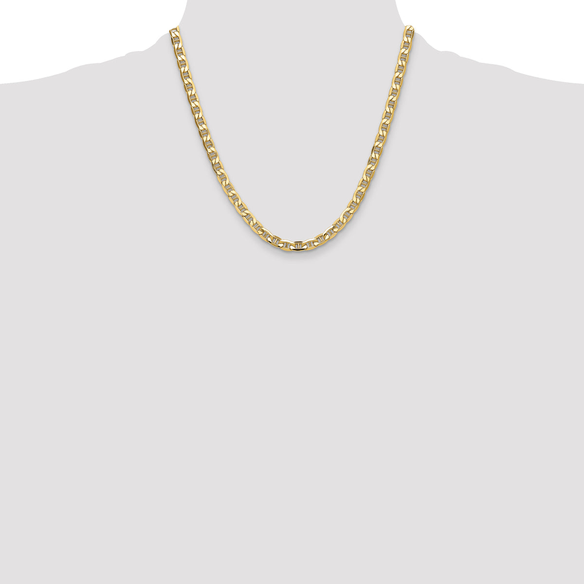 Gold (10K & 14K) Semi-Solid Anchor Chain - 14k Yellow Gold / 20 in / 6.25 mm