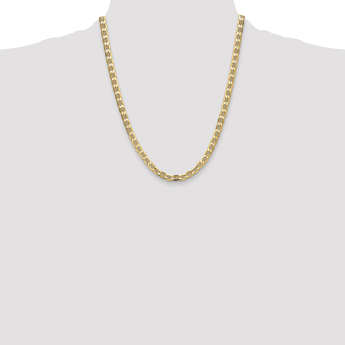 Gold (10K & 14K) Semi-Solid Anchor Chain - 14k Yellow Gold / 22 in / 6.25 mm