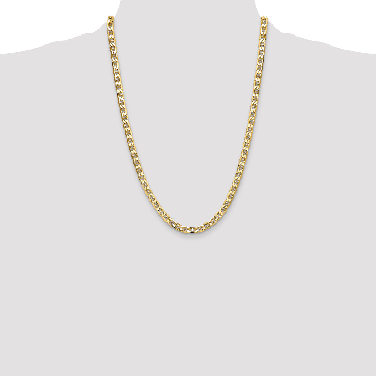 Gold (10K & 14K) Semi-Solid Anchor Chain - 14k Yellow Gold / 24 in / 6.25 mm