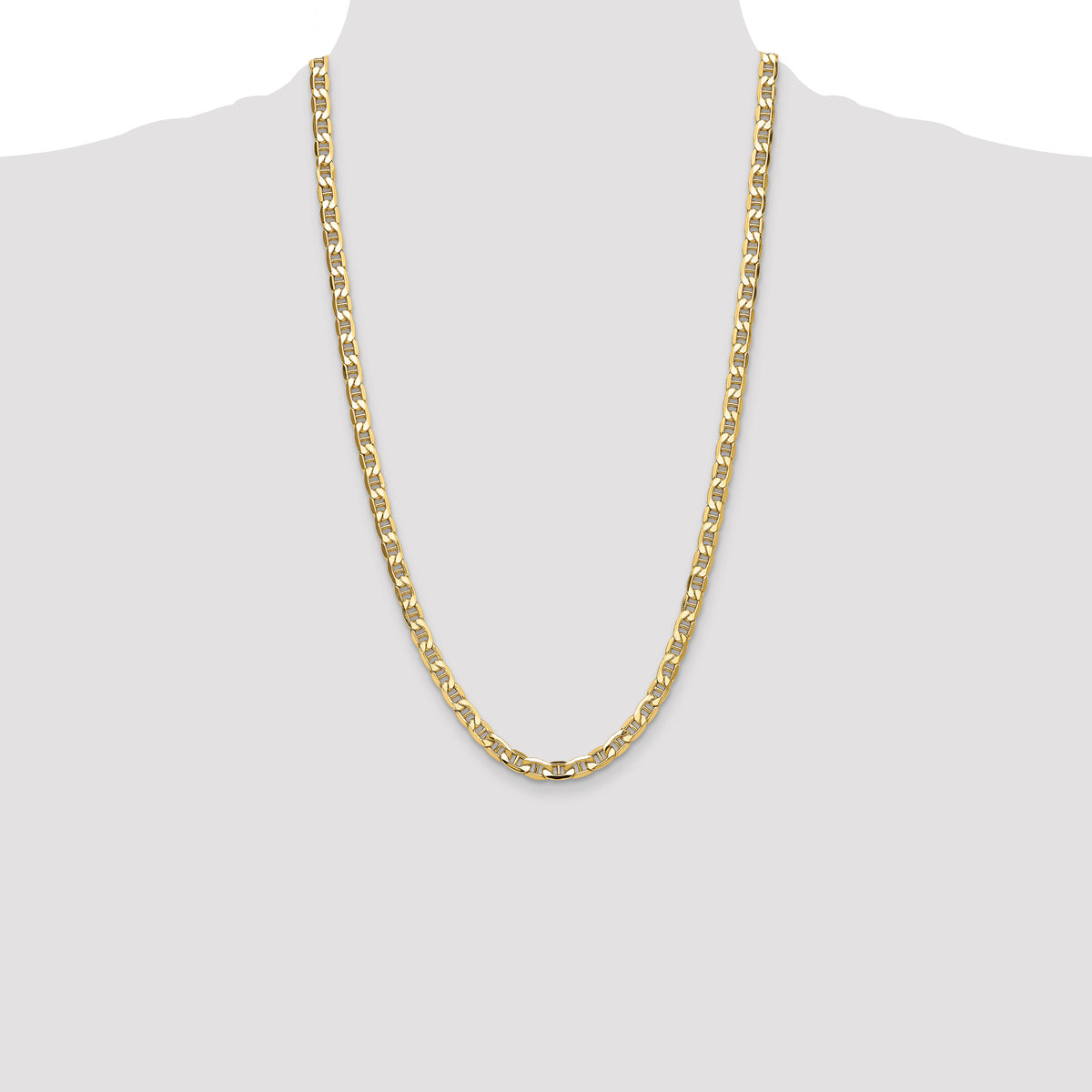 Gold (10K & 14K) Semi-Solid Anchor Chain - 14k Yellow Gold / 26 in / 6.25 mm