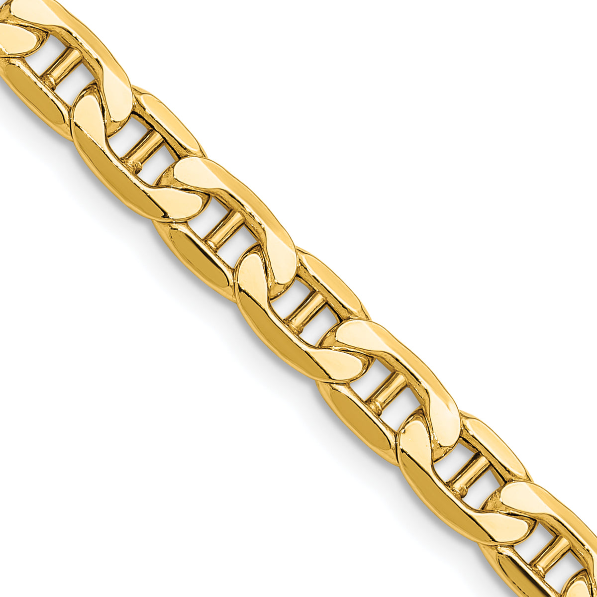 Gold (10K & 14K) Semi-Solid Anchor Chain - 14k Yellow Gold / 18 in / 6.25 mm