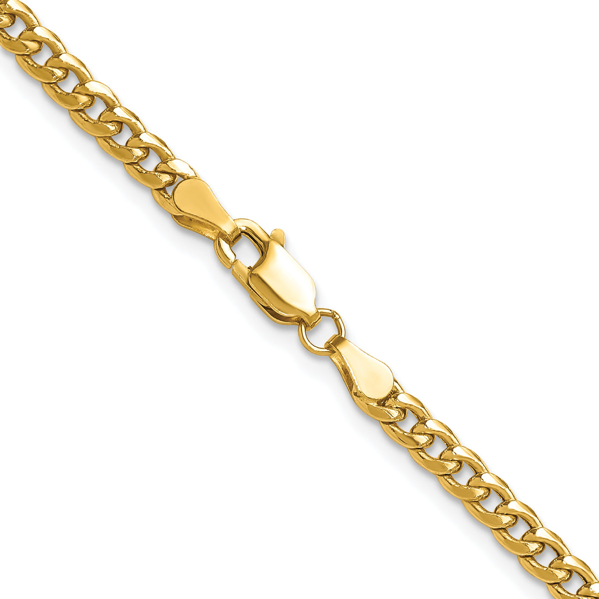 Gold (10K & 14K) Semi-Solid Miami Cuban Chain - 14k Yellow Gold / 18 in / 3.5 mm