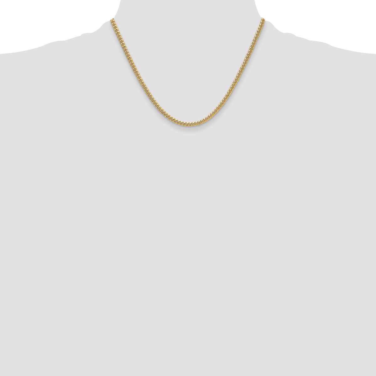 Gold (10K & 14K) Semi-Solid Miami Cuban Chain - 14k Yellow Gold / 18 in / 3.5 mm
