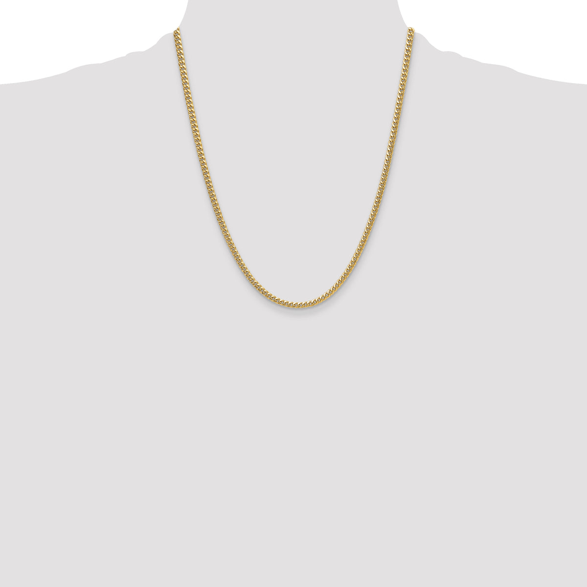 Gold (10K & 14K) Semi-Solid Miami Cuban Chain - 14k Yellow Gold / 22 in / 3.5 mm