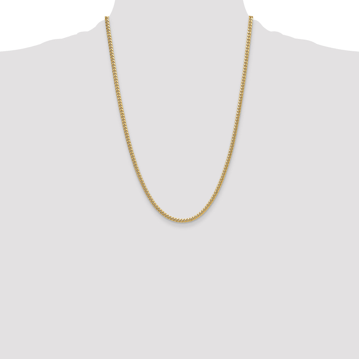 Gold (10K & 14K) Semi-Solid Miami Cuban Chain - 14k Yellow Gold / 24 in / 3.5 mm