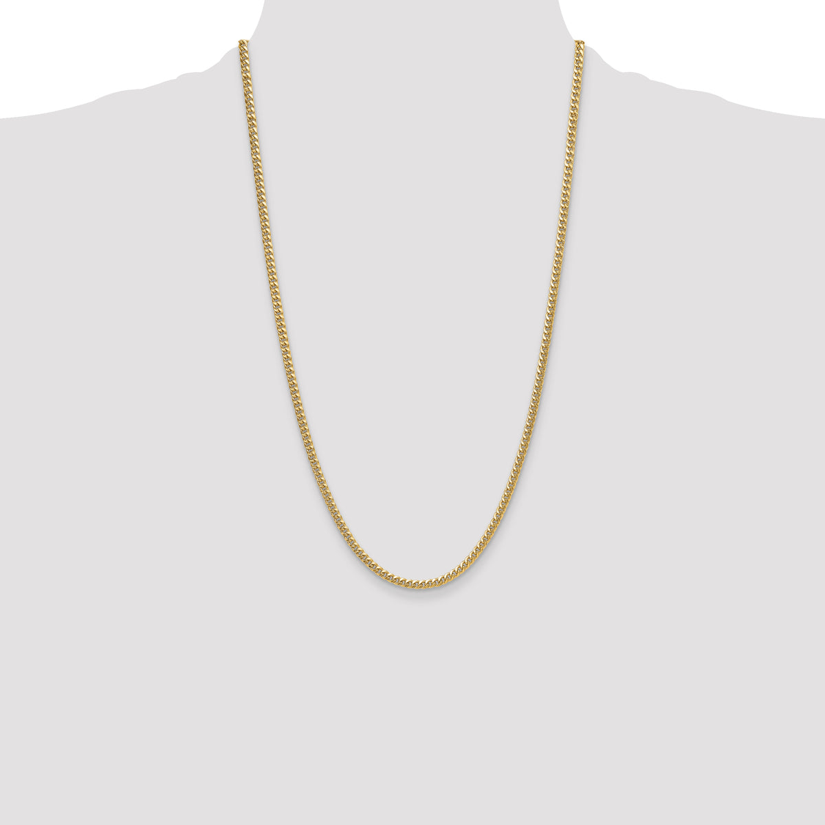 Gold (10K & 14K) Semi-Solid Miami Cuban Chain - 14k Yellow Gold / 26 in / 3.5 mm