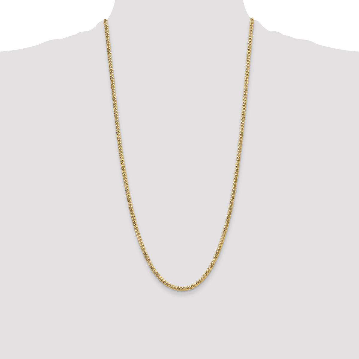 Gold (10K & 14K) Semi-Solid Miami Cuban Chain - 14k Yellow Gold / 28 in / 3.5 mm