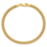 Gold (10K & 14K) Semi-Solid Miami Cuban Chain Bracelet - 14k Yellow Gold / 7 in / 3.5 mm