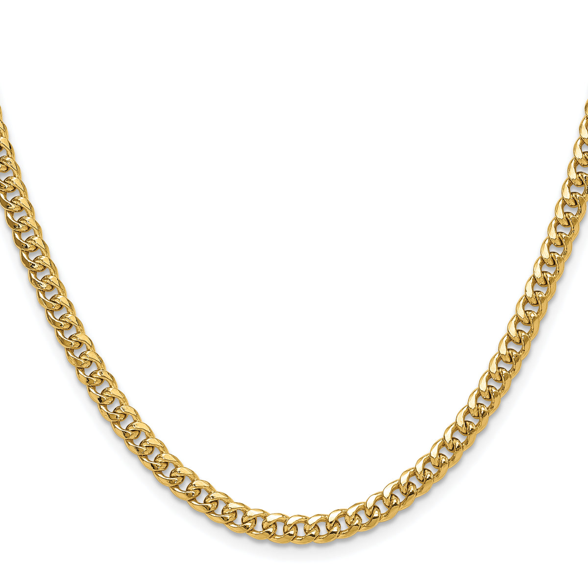 Gold (10K & 14K) Semi-Solid Miami Cuban Chain - 14k Yellow Gold / 18 in / 4.5 mm