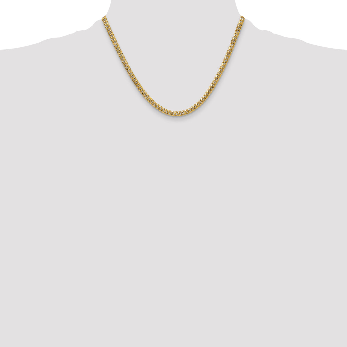Gold (10K & 14K) Semi-Solid Miami Cuban Chain - 14k Yellow Gold / 18 in / 4.5 mm
