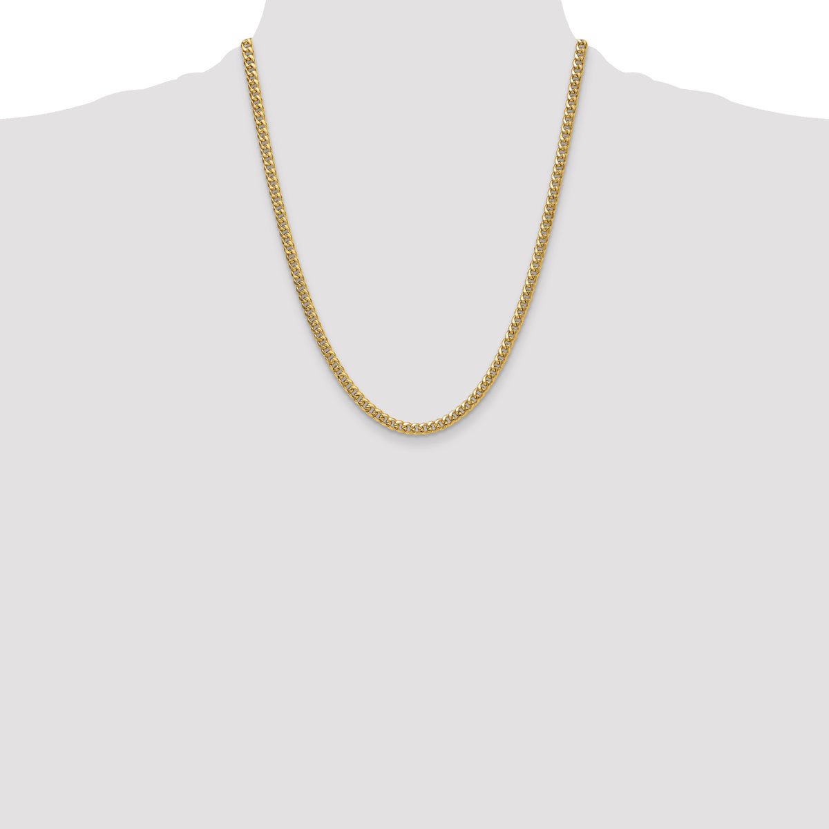 Gold (10K & 14K) Semi-Solid Miami Cuban Chain - 14k Yellow Gold / 22 in / 4.5 mm