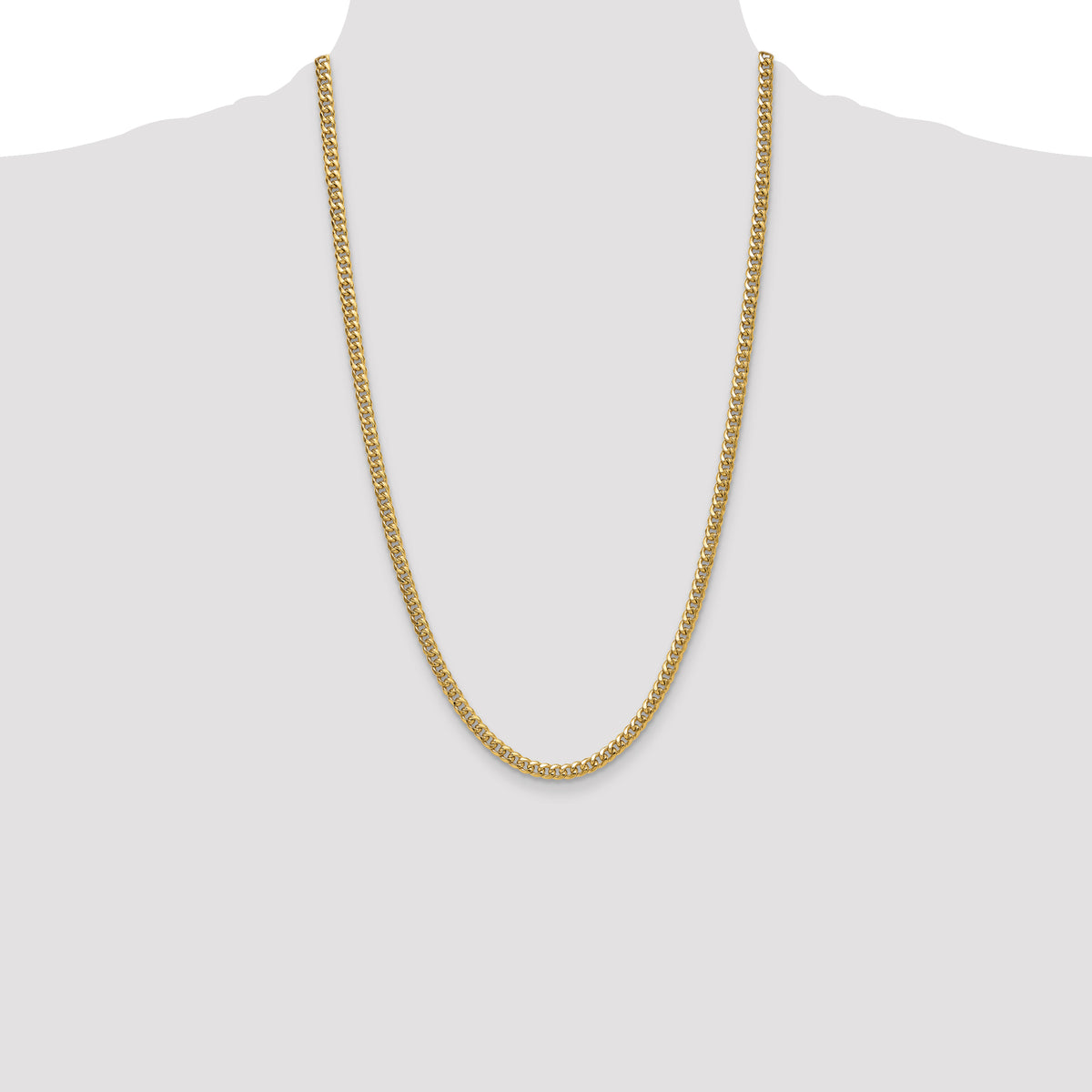 Gold (10K & 14K) Semi-Solid Miami Cuban Chain - 14k Yellow Gold / 26 in / 4.5 mm