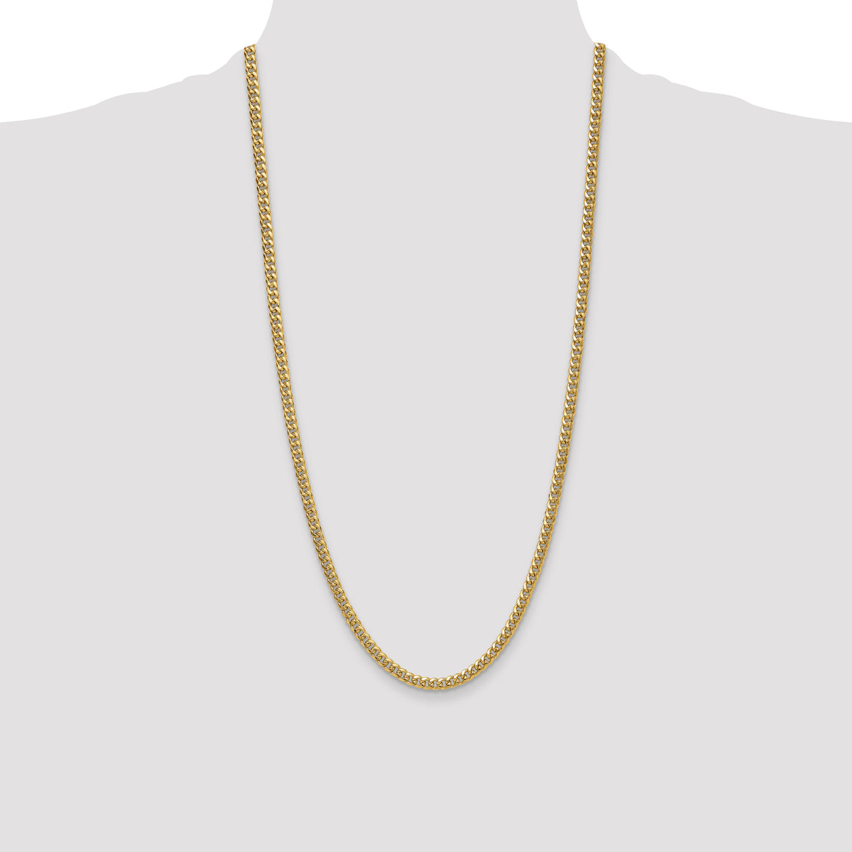 Gold (10K & 14K) Semi-Solid Miami Cuban Chain - 14k Yellow Gold / 28 in / 4.5 mm