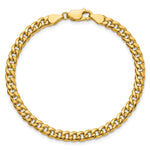 Gold (10K & 14K) Semi-Solid Miami Cuban Chain Bracelet - 14k Yellow Gold / 7 in / 4.5 mm