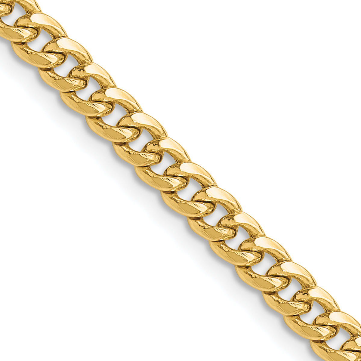 Gold (10K & 14K) Semi-Solid Miami Cuban Chain - 14k Yellow Gold / 18 in / 4.5 mm